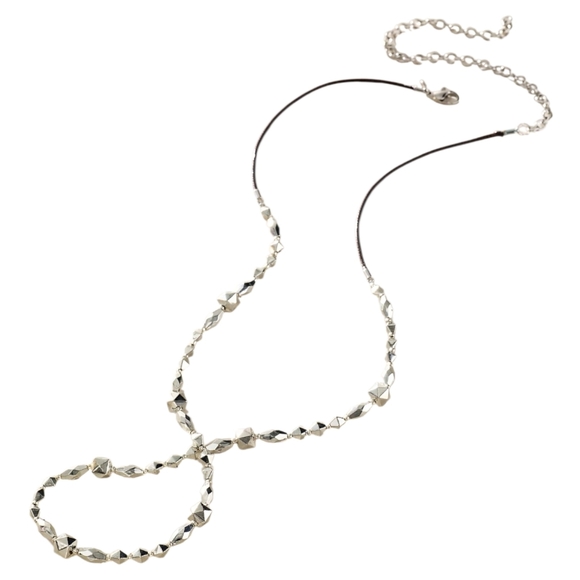 Free People Jewelry - Free People Chasing You Belly Chain Silver Diamond Cut Beads Adjustable NWT